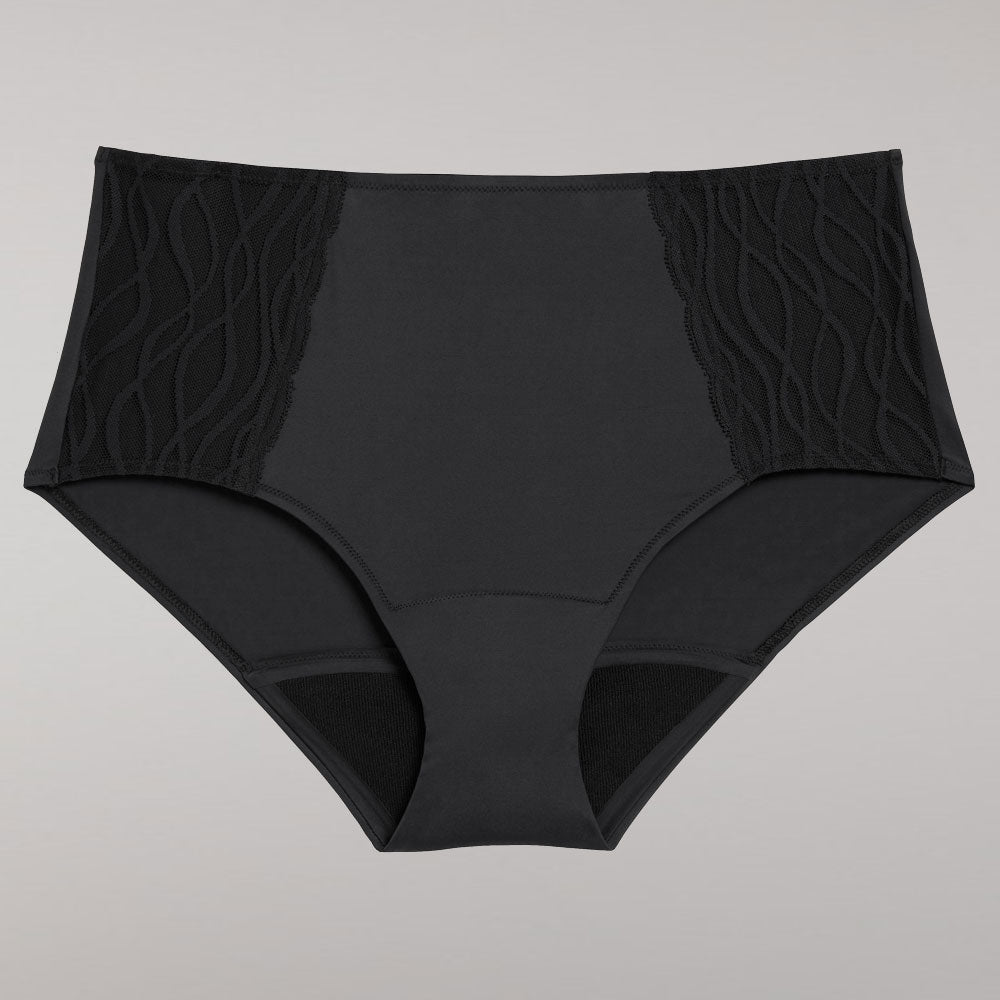 Sous-vêtements absorbants lavables TENA Silhouette | Classique avec motif discret et bordure en dentelle, offrant protection invisible contre l'incontinence légère pour femmes.