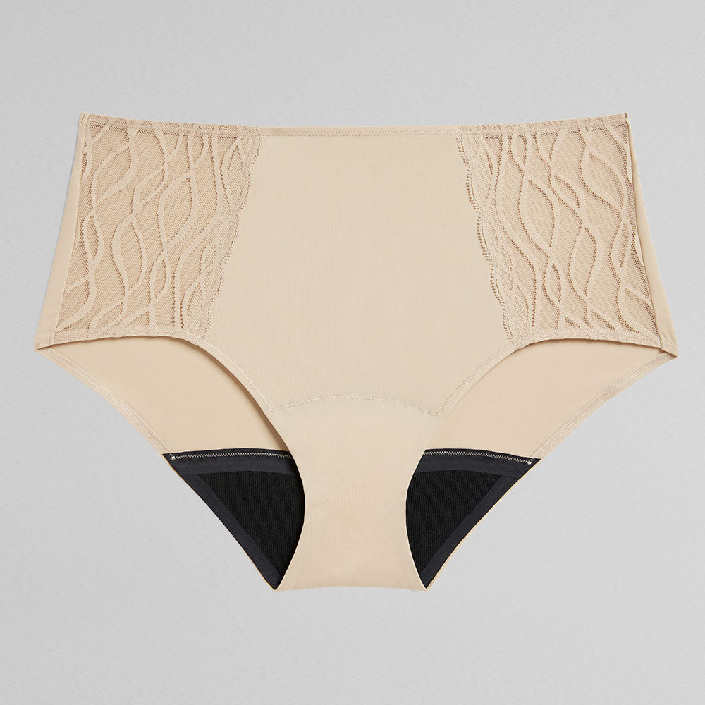 Sous-vêtements absorbants lavables TENA Silhouette | Classique, culotte féminine avec dentelle, protection intégrée invisible pour incontinence légère, élastique et respirante.