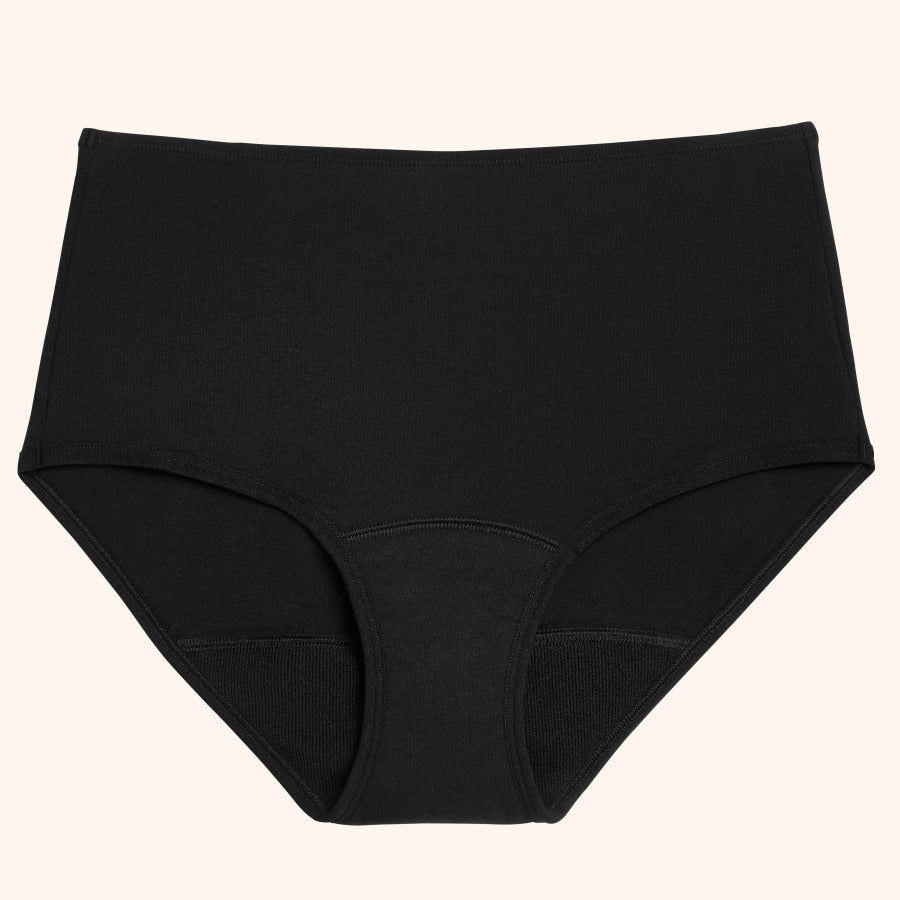 Culotte absorbante TENA en coton doux, taille classique, avec gousset intégré pour fuites urinaires légères, lavable et réutilisable.